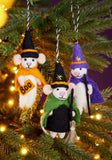 Felt Witch Wizard Mice Hanging Decorations On Christmas tree