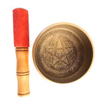 Five Buddha Brass Singing Bowl 11cm with Striker