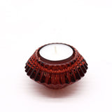 Flower Flip Vampire Red Glass Dinner Candle or Tealight Holder Tea LIght