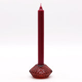 Flower Flip Vampire Red Pressed Glass Dinner Candle or Tealight Holder