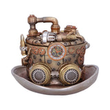 Front of Cogwork Hatter Box Steampunk Hat Storage Ornament Nemesis Now U5472T1