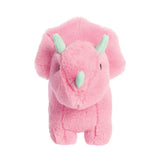 Front of Eco Nation Trix Triceratops Pink Soft Toy by Aurora World