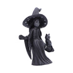 Little Souls Beam Witch Black Cat on Broom Figurine  Nemesis Now B6937C24  Front Side
