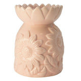 Sunflower Pastel Pink Ceramic Oil Burner front of the Warmer