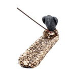 Front Black Raven Perched On A Skull Incense Stick Holder hole 25cm Nemesis Now NEM2836