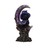 Front Side Grimalkin Witches Familiar Black Cat and Crescent Moon Figurine Nemesis Now