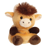 Front Side of Palm Pals Hubert Highland Cow Soft Plush Toy Aurora World