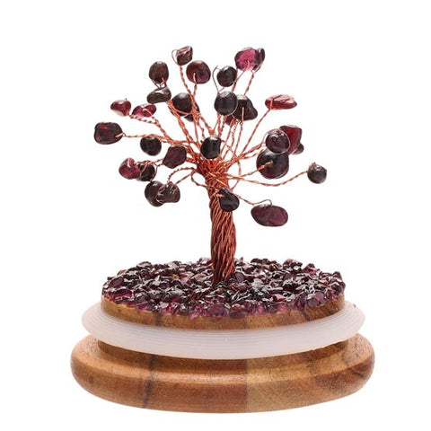 Garnet Chip Gemstone Crystal Tree Dome