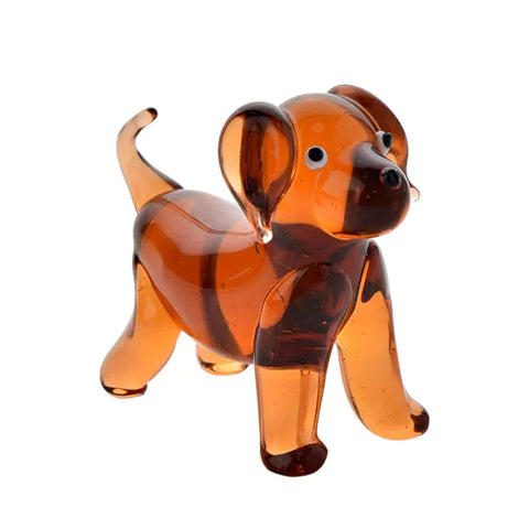 Glass Dog Figurine Objet d'Art by Sophia