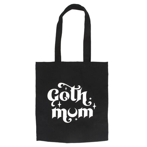 Goth Mum Black Cotton Tote Bag front