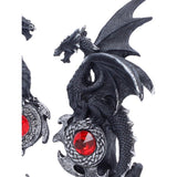 Top Gothic Black Dragons Midnight Protectors Set of 2 Figurines Red Gen in Celtic Circle
