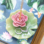 Display Idea Lily Pad Trinket Dish and Incense Stick Holder