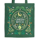 Close up Green Witch Botanical Tote Bag