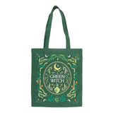 Front of Green Witch Botanical Tote Bag
