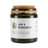 Greenman Ash and Woodsmoke Soy Wax Woodwick Green Candle