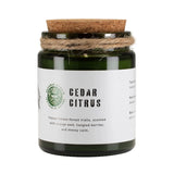 Greenman Rituals Cedar Citrus Soy Wax Woodwick Green Glass Jar Candle