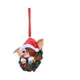 Gremlins Gizmo in Wreath Hanging Ornament Nemesis Now B6411X3 on hanging ribbon