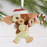 Front Gremlins Gizmo the Mogwai with Candy Cane Hallmark Ornament on Tree