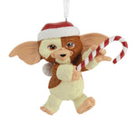Front Gremlins Gizmo the Mogwai with Candy Cane Hallmark Ornament