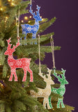 display idea Hand Painted Reindeer Hanging Christmas Decoration