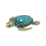 Teal Hand Painted Turtle Figurine Naturecraft