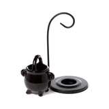 Hanging Black Cauldron Oil Warmer Burner with Stand for tealight