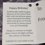 Happy 50th Birthday Sienna Glass on Hanging Ribbon Birthstone Ball