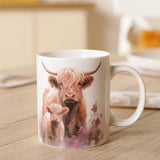 Display Highland Cow and Calf Country Living Ceramic Mug
