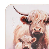 Highland Cow and Calf Set of 4 Country Living Coasters