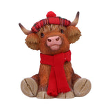 Highland Cow Tam Red Scarf Tartan Bonnet Figurine Nemesis Now B7253C25
