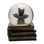 Hocus Pocus Bat Cat Gold Glitter Snow Globe Desk Accessory  Back