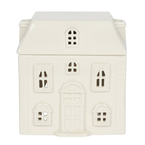 House 2 Part White Oil Warmer Wax Melter Front