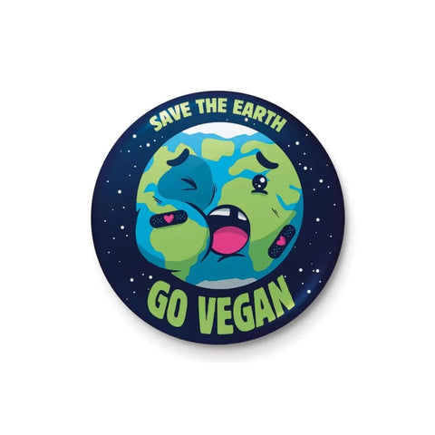 Ilustrata Save The Earth Go Vegan Pin Badge