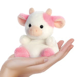 Pink and White Palm Pals Belle Strawberry Cow Barn Soft Plush Aurora World