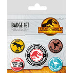 Jurassic World Dominion Warning Signs 5 Button Pin Badges Pack