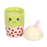 Two Part with Lid Kawaii Bubble Tea Ceramic Oil Burner and Wax Warmer