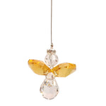 Lead Crystal Yellow Hanging Angel