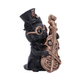Music Meowstro Steampunk Black Cat Playing Bass Cello Figurine Nemesis Now U7602B26 Right Side
