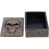 Open Lid on Treasured Remains Skull Trinket Box Gothic Nemesis Now U7609B26