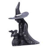 Little Souls Twilight Witch with Cat in Matching Hats Figurine Pentacle Necklace and on hat