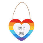 Love is Love Rainbow Pride Hanging Heart 