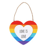 Love is Love Rainbow Pride Hanging Heart 