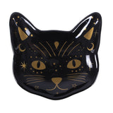 Magick Black Cat Face Shaped Ceramic Trinket and Jewellery Dish