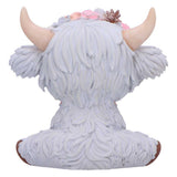 Magnolia Grey Flower Highland Cow Figurine The Moo Crew by Nemesis Now B7446A26 Back