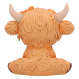 Marigold Orange Flower Highland Cow Figurine