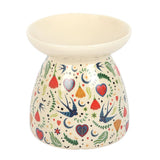 Midnight Bloom Cream Ceramic Oil Warmer Wax Melter
