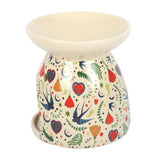 Midnight Bloom Cream Ceramic Oil Warmer Wax Melter