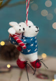 Traded Fairly Mother And Baby Felt Polar Bear