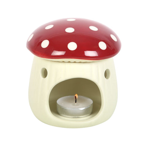 Mushroom Shaped Oil Warmer Burner showing tealight at the back