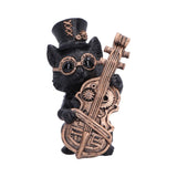 Music Meowstro Steampunk Black Cat Playing Bass Cello Figurine Nemesis Now U7602B26